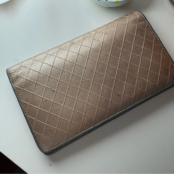 CHANEL Vintage Authentic Quilted CC Logo Wallet - Metallic Bronze - Picture 3 of 6